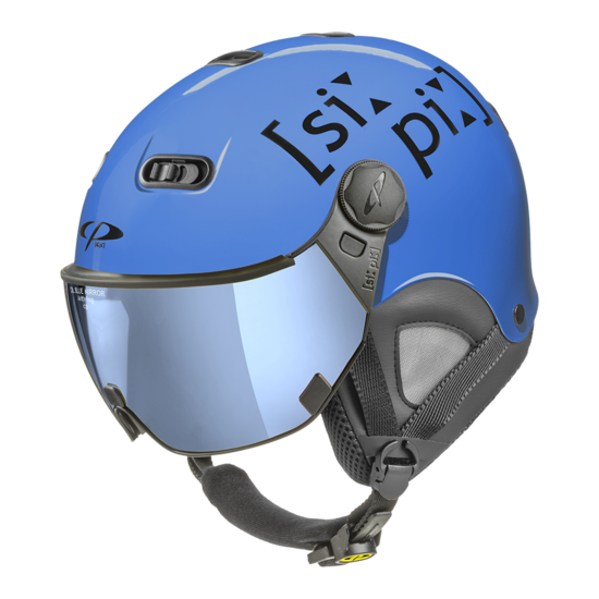 CP Carachillo XS skihelm blauw glimmend - helm met spiegel vizier (☁/❄/☀)