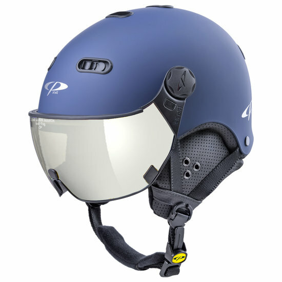 CP Carachillo skihelm blauw met single spiegel vizier (2 Keuzes)