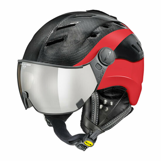 CP Camurai Carbon zwart-rood skihelm - meekleurend vizier - kies uit 4 soorten !