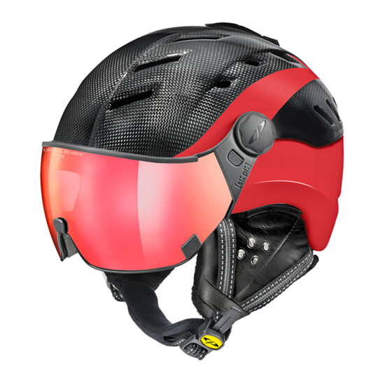 CP Camurai Carbon zwart-rood skihelm - meekleurend & polariserend vizier - kies uit 3 soorten !