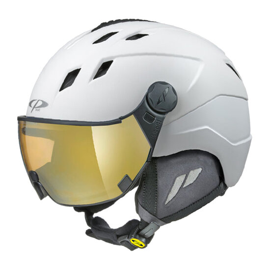 CP Corao skihelm wit mat met meekleurend vizier (4 Keuzes)