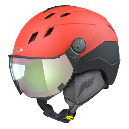 CP Corao+ skihelm rood met meekleurend vizier (4 Keuzes) - zeer veilig