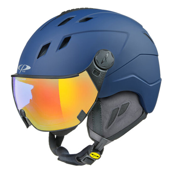 CP Corao+ skihelm blauw met single spiegel vizier (2 Keuzes) - zeer veilig