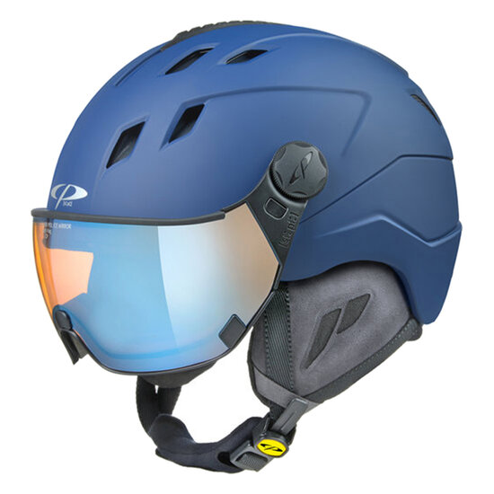 Cp Skihelm met Vizier Zwart - Cp Cuma - Meekleurend Spiegel Vizier ❄/☁/☀