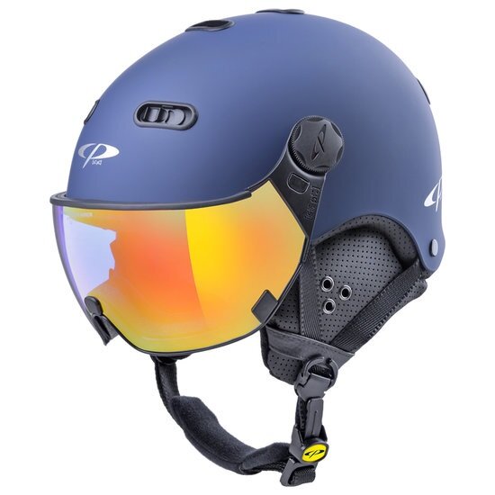 CP Carachillo skihelm blauw met single spiegel vizier (2 Keuzes)